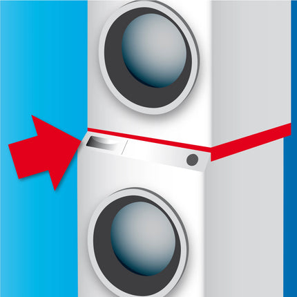 SCANPART - Stacking kit for washing machine and tumble dryer - White - Compact - Also for washing machines with rounded corners image