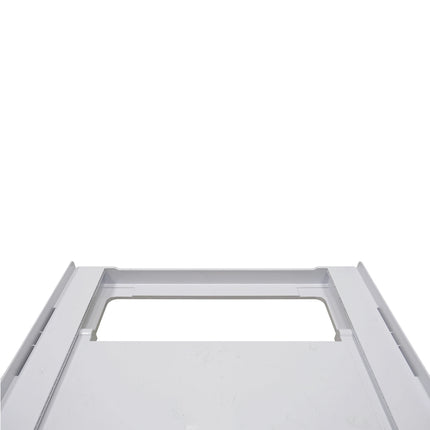 SCANPART - Stacking kit for washing machine and tumble dryer - Plastic - With worktop - White - Also for heat pump dryers - Tension strap included image