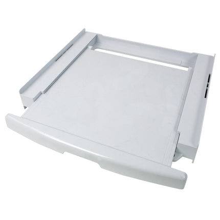 SCANPART - Stacking kit for washing machine and tumble dryer - Plastic - With worktop - White - Also for heat pump dryers - Tension strap included image