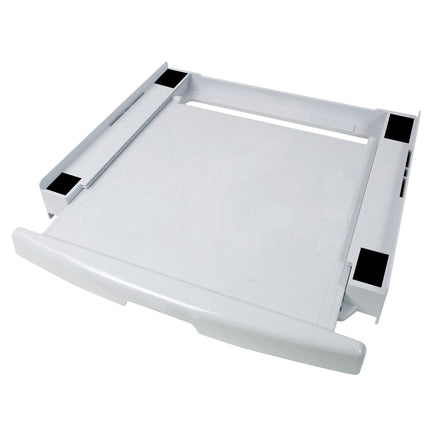 SCANPART - Stacking kit for washing machine and tumble dryer - Plastic - With worktop - White - Also for heat pump dryers - Tension strap included image