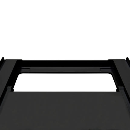 SCANPART - Stacking kit for washing machine and tumble dryer - Plastic - With worktop - Black - Also for heat pump dryers - Tension strap included image