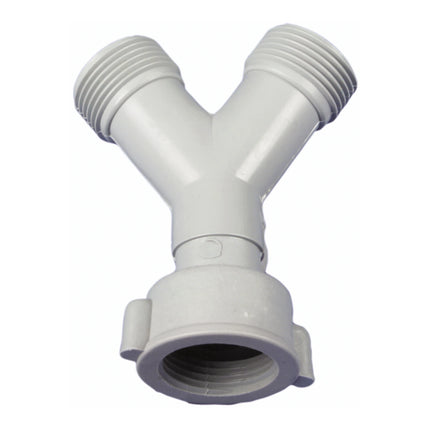HOUSEBRAND - Y-Piece Supply Hose - 2x 3/4" Male Thread - 1x 3/4" Female Thread - White - 1 Piece image