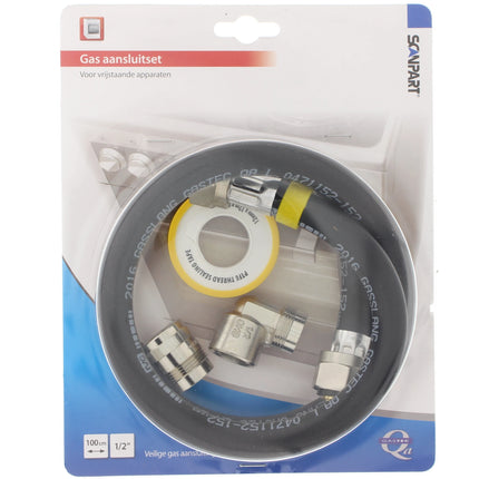 SCANPART - Gas connection set - NL standard - 1/2"(F) - 1/2"(F) - 100 cm image