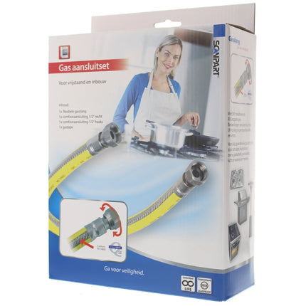 SCANPART - Gas connection set - NL standard - 1/2"(F) - 1/2"(F) - 75 cm image