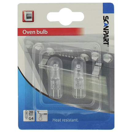 SCANPART - Oven Lamp - G4 - 20W - 350 Lumen - 2700 K - Bright - Capsule - Duo Pack image