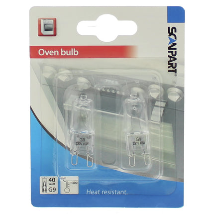 SCANPART - Oven Lamp - G9 - 40 W - 600 Lumen - 2700 K - Bright - Capsule - Duo Pack image