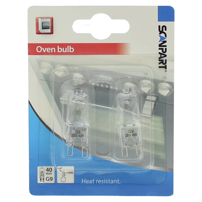 SCANPART - Oven Lamp - G9 - 40 W - 600 Lumen - 2700 K - Bright - Capsule - Duo Pack image