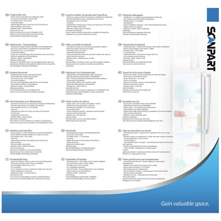 SCANPART - Refrigerator Bottle Rack - For 3 Bottles - Stainless Steel image