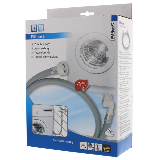 SCANPART - Supply hose - 3/4" angled - 3/4" straight - 60 bar - 2.5 m image