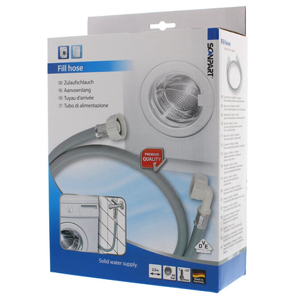 SCANPART - Supply hose - 3/4" angled - 3/4" straight - 60 bar - 2.5 m image