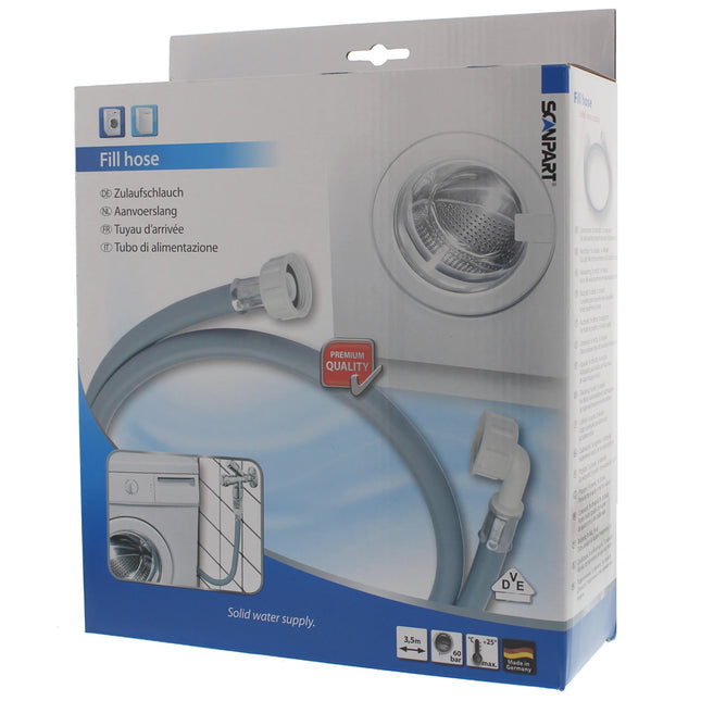 SCANPART - Supply hose - 3/4" angled - 3/4" straight - 60 bar - 3.5 m image