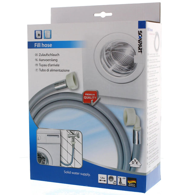 SCANPART - Supply hose - 3/4" angled - 3/4" straight - 90 bar - 1.5 m image