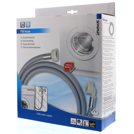 SCANPART - Supply hose - 3/4" angled - 3/4" straight - 90 bar - 3.5 m image