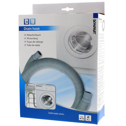 SCANPART - Water Drain Hose - F132 - 1.5 m - 19/22 mm - Plastic - Gray image