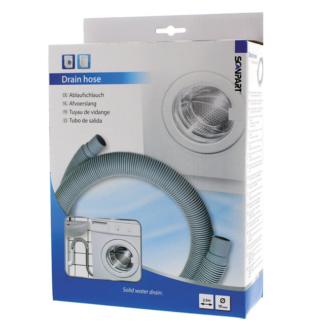 SCANPART - Water Drain Hose - 2.5 m - 19/22 mm - Plastic - Gray image