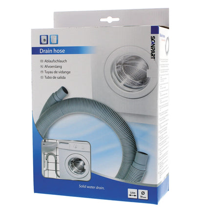 SCANPART - Water Drain Hose - 2.5 m - 19/22 mm - Plastic - Gray image