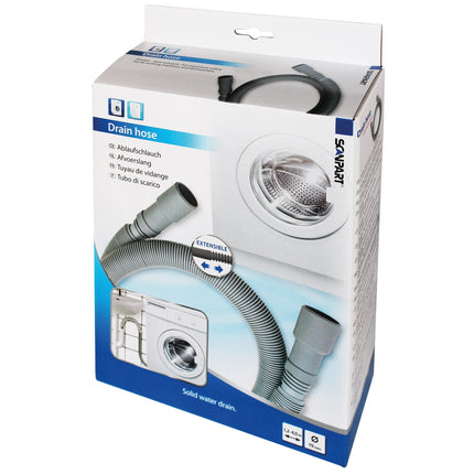 SCANPART - Water Drain Hose - F131 - Extendable - 1.2 m to 4.0 m - 19/22 mm - Plastic - Gray image