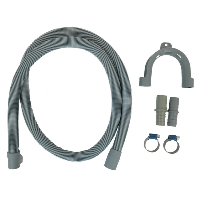 SCANPART - Drain Hose Extension Kit - Drain hose 1.5 m - 19/22 mm - Incl. Hose clamps, elbow, and 2 drain connectors image
