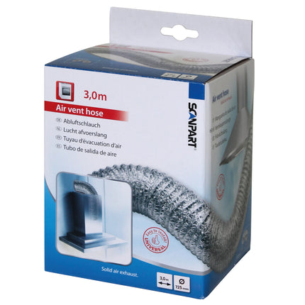 SCANPART - Air Exhaust Hose - 3 m - 125 mm - Aluminum - Silver image