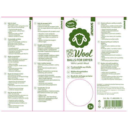 SCANPART - Dryer Ball - 3 Pieces - 100% Sheep Wool image