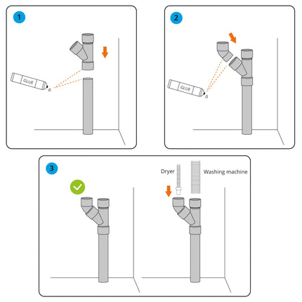 SCANPART - Y-piece connection set - For condenser dryers - PVC - Gray image