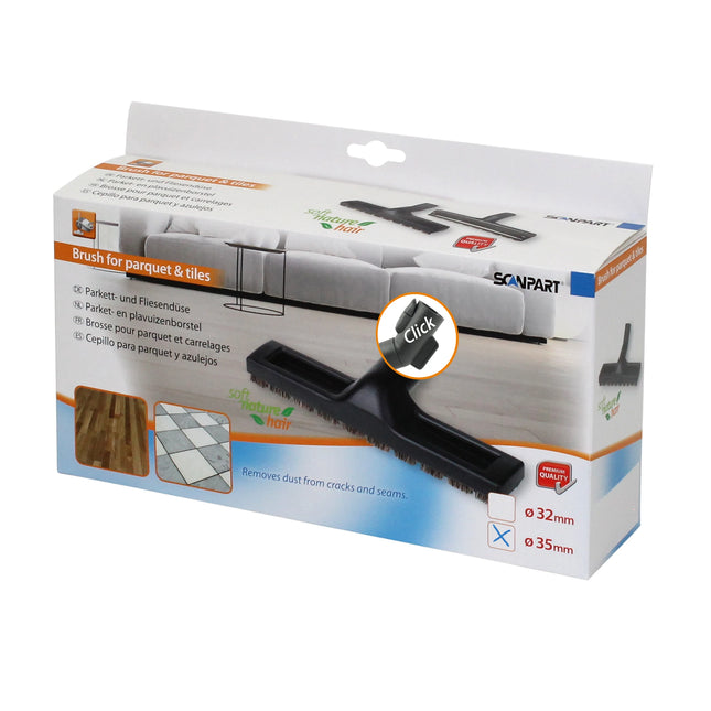 SCANPART Hardfloor Brush  - 30 cm  - Soft Natural Brush  - 35 mm Nozzle Connection image