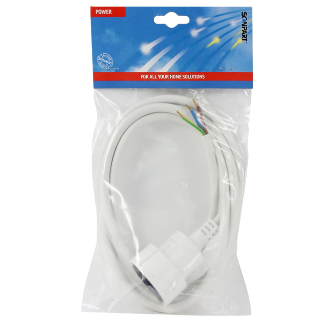 SCANPART - Pull switch connection cord - Female socket 230 V (female) - Cable 2.0 m 3 x 1.5 mm Grounded|Soft PVC|Angled plug image