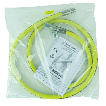 INDUMAT - Gas hose - BE standard - DN12 (M ISO7) - 1/2"(F ISO7), 1/2"(F ISO228) - 200 cm image