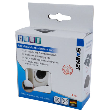 SCANPART - Anti-Slip and Anti-Vibration Pads - Square - 10x10 cm - Black - Pack of 4 image