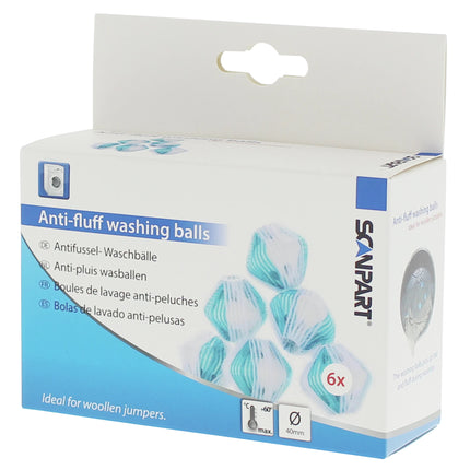 SCANPART - Washing Machine Balls - Anti-lint - 6 Pieces - Reusable image