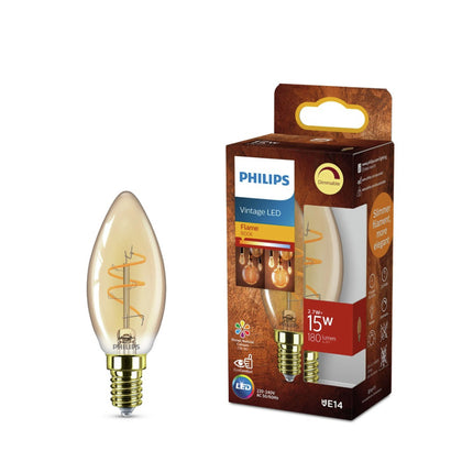PHILIPS - LED Lamp 15W E14 180Lm candle filament gold image