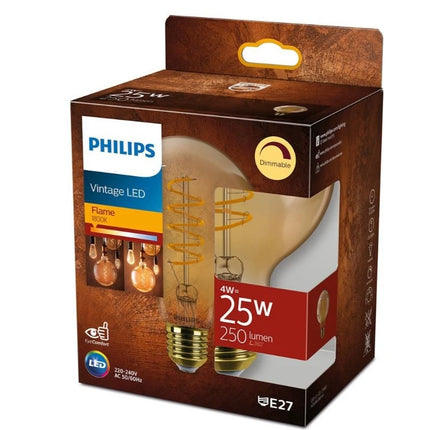 PHILIPS - Lamp - E27 - 25 W - 250 Lumen - 1800 K - Flame - Pear - Dimmable image