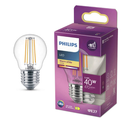 PHILIPS - Lamp - E27 - 40 W - 470 Lumens - 2700 K - Bright - Pear image