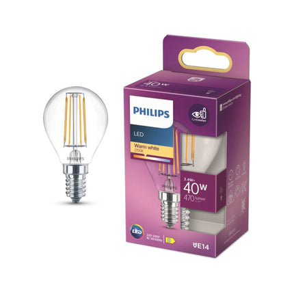 PHILIPS - Lamp - E14 - 40 W - 470 Lumens - 2700 K - Bright - Pear image