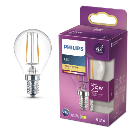 PHILIPS - Lamp - E14 - 25 W - 260 Lumens - 2700 K - Frosted - Pear image