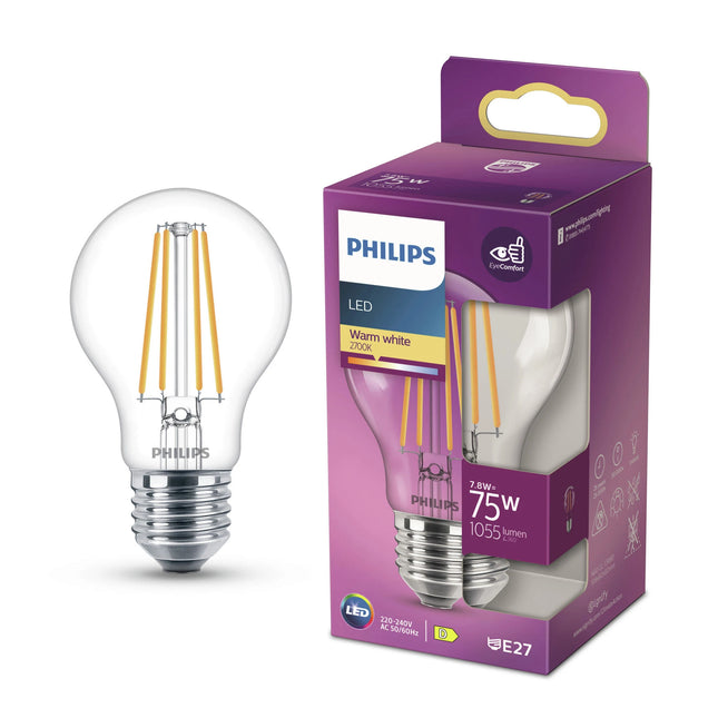 PHILIPS - Lamp - E27 - 75 W - 1055 Lumens - 2700 K - Bright - Pear image
