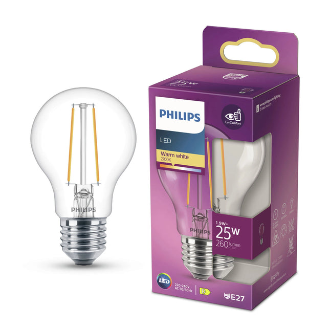 PHILIPS - Lamp - E14 - 25 W - 260 Lumens - 2700 K - Bright - Pear image