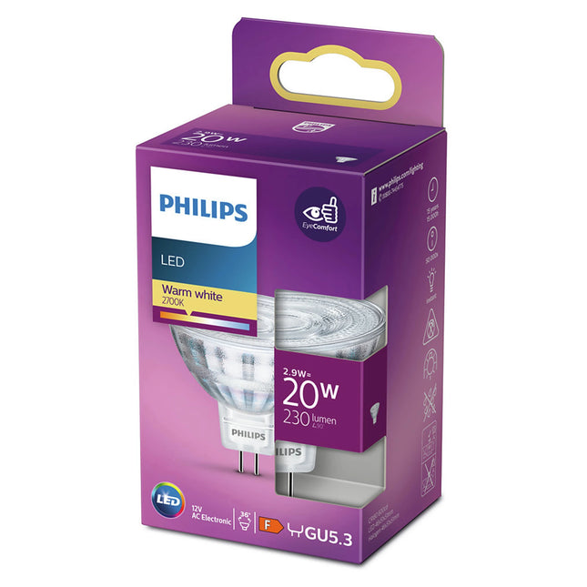 PHILIPS - Reflector Spot - GU5.3 - 20 W - 230 Lumen - 2700 K - Bright - MR16 image