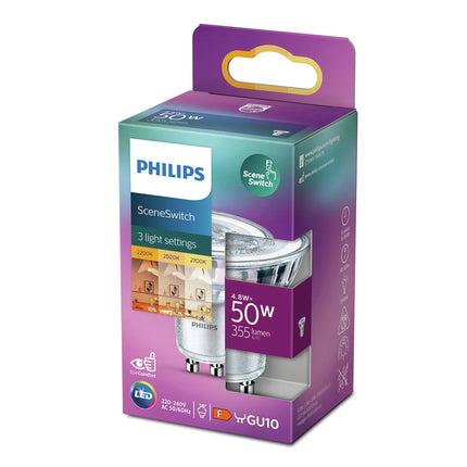 PHILIPS - Reflector Spot - GU10 - 50 W - 355 Lumen - 2200 K - 2700 K - Bright - Reflector Spot - Scene Switch image