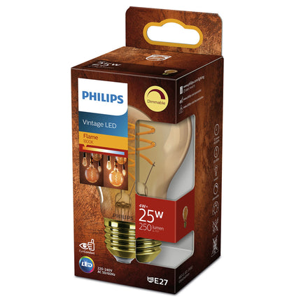 PHILIPS - Vintage Led - E27 - 25 W - 250 Lumen - 1800 K - Flame - A60 image