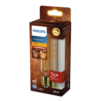 PHILIPS - Vintage Led - E27 - 25 W - 250 Lumen - 1800 K - Flame - Tube lamp image