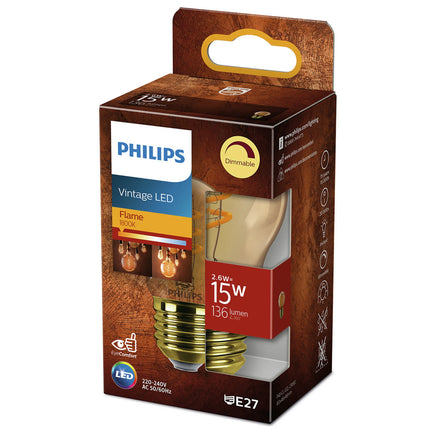 PHILIPS - Vintage Led - E27 - 15 W - 136 Lumen - 1800 K - Flame - Bulb image