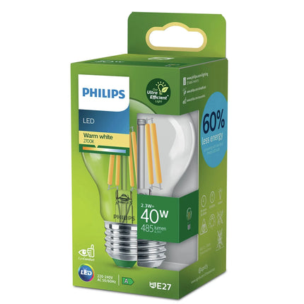 PHILIPS - Light Bulb - E27 - 40 W - 485 Lumen - 2700 K - Bright - Bulb image