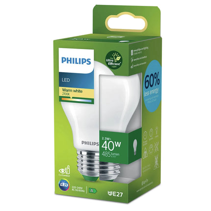 PHILIPS - Light Bulb - E27 - 40 W - 485 Lumen - 2700 K - Frosted - Bulb image