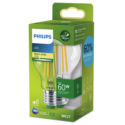 PHILIPS - Light Bulb - E27 - 60 W - 840 Lumen - 2700 K - Bright - Bulb image
