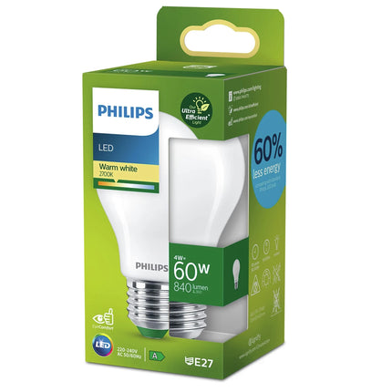 PHILIPS - Light Bulb - E27 - 60 W - 840 Lumen - 2700 K - Frosted - Bulb image