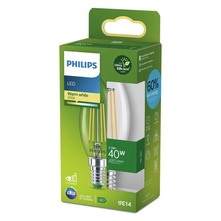 PHILIPS - Light Bulb - E14 - 40 W - 485 Lumen - 2700 K - Bright - Candle image