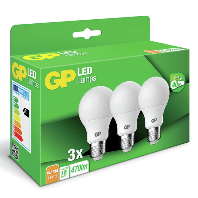 GP - Light Bulb - E27 - 40 W - 470 Lumen - 2700 K - Frosted - Bulb - Multi Pack image