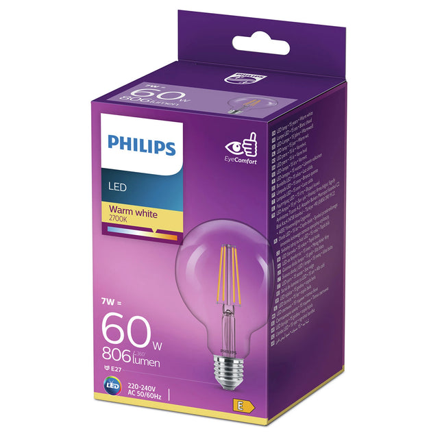 PHILIPS - Light Bulb - E27 - 60 W - 806 Lumen - 2700 K - Bright - Bulb image