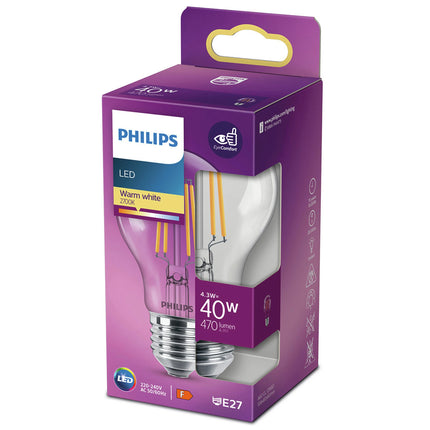 PHILIPS - Light Bulb - E27 - 40 W - 470 Lumen - 2700 K - Bright - Bulb image
